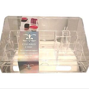 Clearly Chic Acrylic 14-Compartment Cosmetic Organizer w/Lid